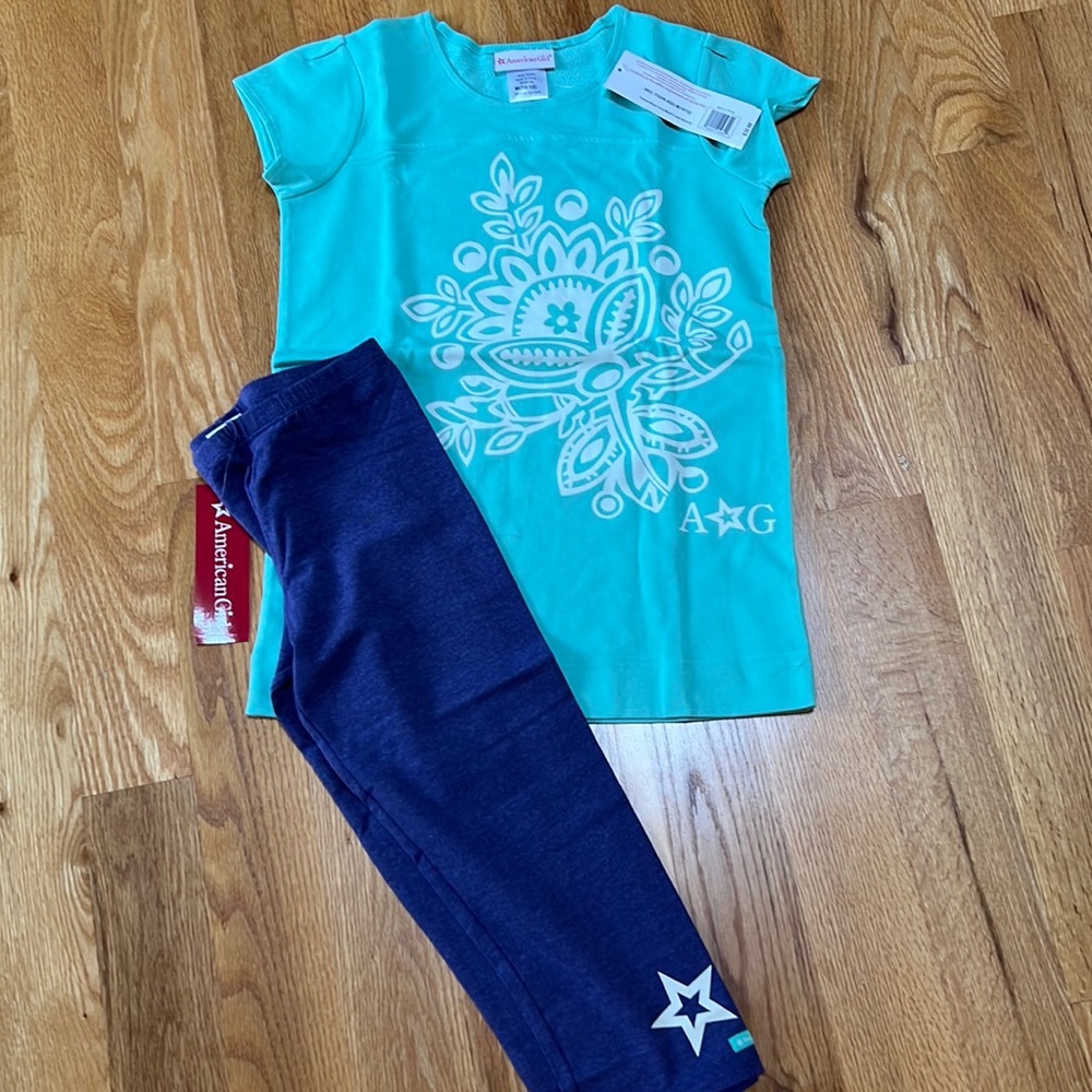 AMERICAN GIRL TUNIC TOP AND LEGGINGS SET  FOR GIRL